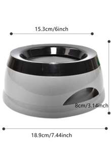 1pc Two Tone Pet Travel Bowl - Light Grey - View 3