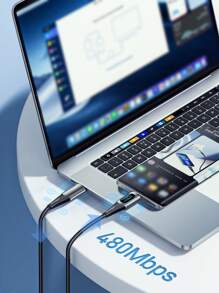 Essager USB Type C 转 USB C 数据线 100W/5A PD 快速充电线 兼容 Macbook // Type-C USBC 数据线 - 黑色 - 查看 6