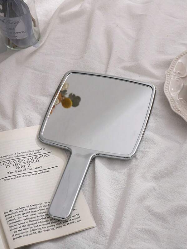 1pc Square/Round Shaped Handle Mirror For Makeup & Beauty, Portable Single-Sided Mirror,Makeup,Cheap,Room Decor,Vanity,Travel,Bedroom,Makeup Accessories,Mirror,Vanity Mirror,Mini Mirror,Compact Mirror,Mirror Small,Hand Mirror