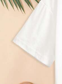 INAWLY Moon & Butterfly Print Tee Graphic Tees Women Tops - White - View 6