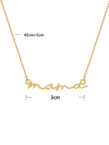 1入組字母吊墜項鍊適用於母親節 - 金黃色 - 查看 3