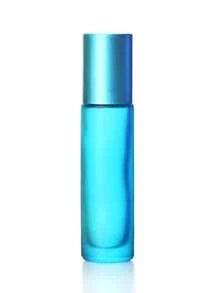 1pc 10 Ml Roller Ball Colorful Essential Oil Bottle, Massage Glass Bottle, Matte Glass Eye Cream Bottle - Baby Blue - View 2