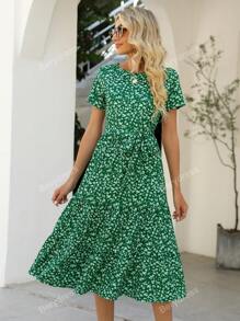 Vestido con cinturón con estampado floral