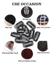 10pcs U Shaped Snap Clip For Hair Extension - Black - View 5