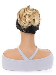Short Curly Ponytail Synthetic Hair Extension With Claw - Multicolor - View 1
