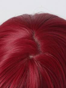 Peruca Sintética Fabulosa de Festival de Música de Férias, Vinho Tinto, Cabelo Liso Reto com Franja de 26 Polegadas, Luz Vermelha, Para Meninas e Mulheres, Uso Diário, Festa, Férias, Feriados, Natural, Sexy, Romântica, Elegante, Glamorosa, Natural, Casual, Simples, Halloween, Natal, Presente, Cosplay, Resistente ao Calor