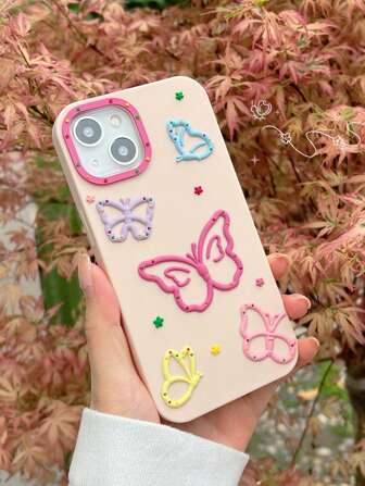 蝴蝶裝飾矽膠手機殼