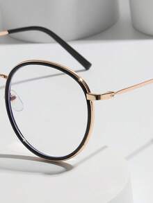 1 cặp kính mắt nữ gọng tròn chắc chắn cho cuộc sống hàng ngày - màu đen - Xem 5
