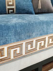 1 Máy Tính Thiết Kế Hình Học Sofa Khăn Hiện Đại Polyester Chống Trơn Trượt Khăn Cho Ghế Sofa Gia Đình, Tất Cả Các Mùa - Xanh đậm - Xem 6