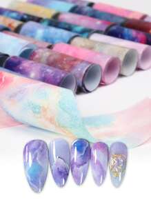 30 件 Y2K 美学大理石和星空图案美甲转印贴纸 DIY 指甲饰品指甲宝石美甲用品