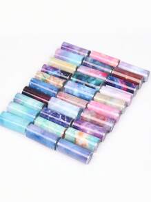 30 件 Y2K 美学大理石和星空图案美甲转印贴纸 DIY 指甲饰品指甲宝石美甲用品