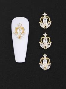 3入組水鑽裝飾美甲飾品 - 金色 - 查看 3