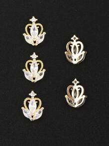 3入組水鑽裝飾美甲飾品 - 金色 - 查看 4