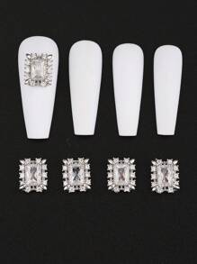 3入組3D寶石美甲飾品 - 銀色 - 查看 2