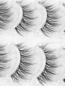 MAANGE 5/10/15 对自然交叉全覆盖假睫毛，透明睫毛柄，蓬松精致，适合日常使用，卡通风格，旅行必备，附赠眉刷 - 黑色 - 查看 9