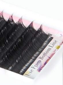 1盒黑色椭圆扁平单根假睫毛 12排超柔软睫毛 适合化妆 8-15毫米混合长度睫毛簇、睫毛簇、单根睫毛、睫毛、假睫毛