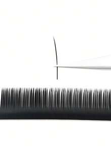 1盒黑色椭圆扁平单根假睫毛 12排超柔软睫毛 适合化妆 8-15毫米混合长度睫毛簇、睫毛簇、单根睫毛、睫毛、假睫毛