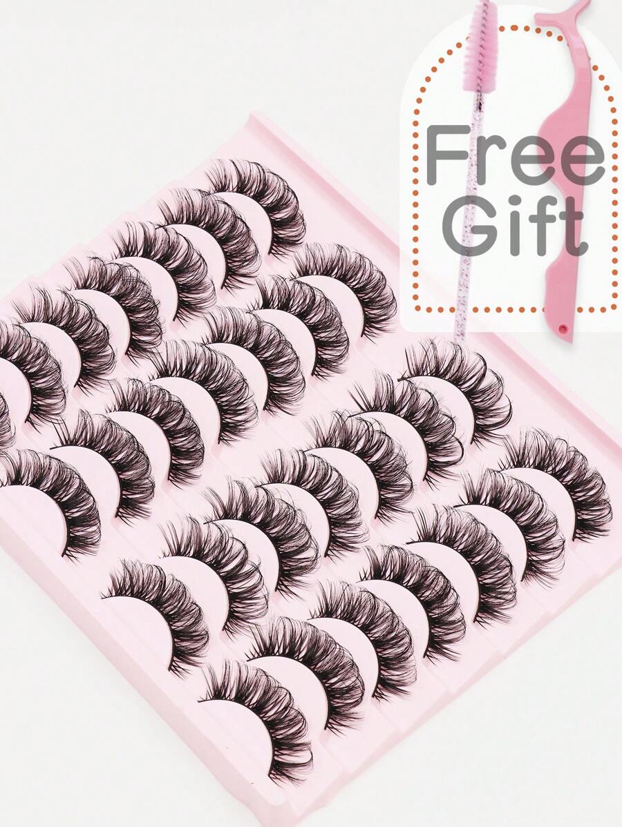14 cặp lông mi DD Curl Natural Faux Mink Eyelash Công cụ trang điểm lông mi - màu đen - Xem 1