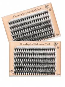 120支30D 0.07C 8-13mm熱熔預粘合花朵假單根睫毛 - 黑色 - 查看 2