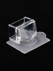 FULL BEAUTY Clear Square Nail Stamper Silicone Head Manicure Scraper Polish Transfer Template Kit Nail Stamping,Nail Supplies,Nail Tools,Nail Art Tools,Back To School,Nails,Nail Tools For Press On Nails - Clear - View 1