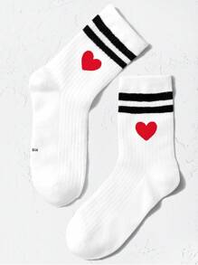 1雙兒童愛心中筒運動襪,適合作為禮物或日常穿著 - 彩色 - 查看 1