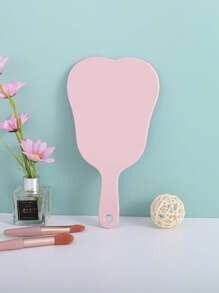 New Tooth Shaped Mirror Can Be Hung Up as Makeup Mirror - Pink - View 2