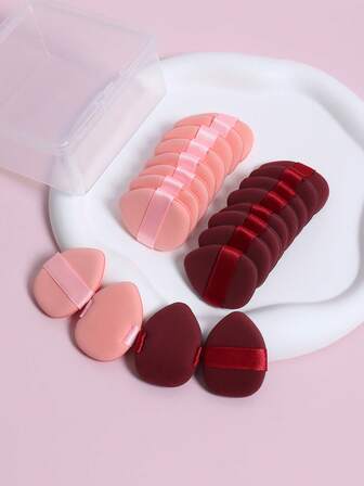 20个双面桃形指套粉扑，带收纳盒，化妆品，便宜，房间装饰，梳妆台，旅行，卧室，化妆配件，粉扑，美妆蛋，粉扑，化妆海绵，便宜，圣诞礼物，化妆品，化妆工具，便宜好物，礼物，女士礼物，圣诞礼物