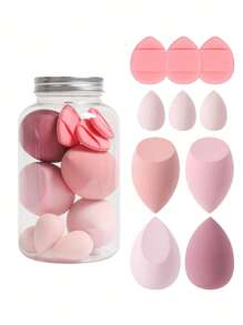 10pcs Makeup Sponge Set With Storage Container, 4pcs Makeup Sponge And 3pcs Mini Makeup Sponge And 3pcs Mini Finger Air Cushion Powder Puff, Foundation Mixed Beauty Sponge, Flawless For Liquid, Cream And Powder, Multicolor Makeup Sponge, Latex-Free Dual-Use Foundation Cream, Contains Air Cushion Puff, Latex-Free Mixed Sponge And Makeup Puff, For Liquid Foundation, Foundation, Concealer. Suitable For All Skin Types.,Cheap,Stocking Stuffers,Makeup,Makeup Tools,Cheap Stuff,Gifts,Gifts For Women,Christmas Gifts - Multicolor - View 1