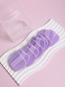 10pcs/set Cushion Powder Puff With Storage Box - Purple - View 4