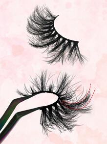 Pestañas postizas, 3 pares de pestañas voluminosas y esponjosas con aspecto dramático, pestañas postizas 3D de visón sintético - Negro - Ver 7