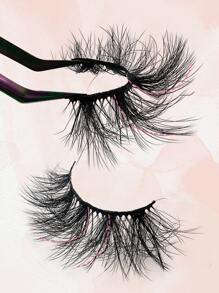 False Eyelashes, 3pairs Fluffy Volumized Eyelashes Lashes Dramatic Look 3D Wispy Faux Mink Lashes - Black - View 6