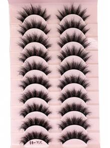 HBZGTLAD 10對/套天然假睫毛持久3D蓬鬆睫毛 - 黑色 - 查看 7