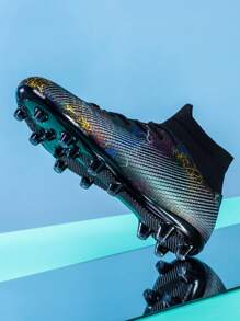 Men Graphic Lace Up Sneakers, Sporty Outdoor Aqua Socks - Black - View 12