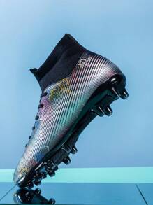 Men Graphic Lace Up Sneakers, Sporty Outdoor Aqua Socks - Black - View 14