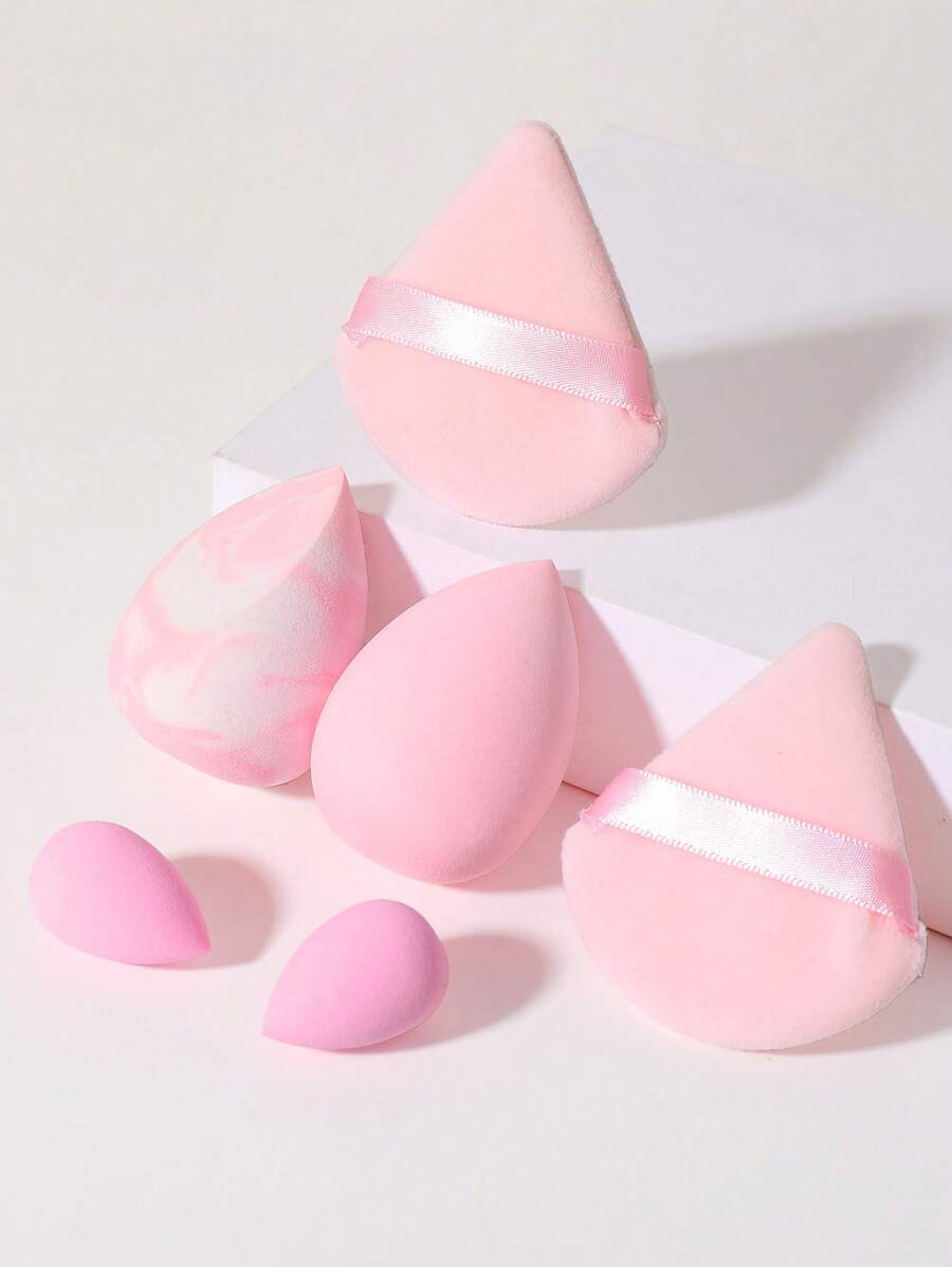 2pcs Makeup Sponge & 2pcs Small Size Makeup Sponge & 2pcs Powder Puff,Makeup,Cheap,Room Decor,Vanity,Travel,Bedroom,Makeup Accessories,Puff,Makeup Blender,Powder Puff,Makeup Sponge,Cheap,Stocking Stuffers,Makeup,Makeup Tools,Cheap Stuff,Gifts,Gifts For Women,Christmas Gifts - Pink - View 1
