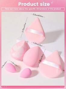 2pcs Makeup Sponge & 2pcs Small Size Makeup Sponge & 2pcs Powder Puff,Makeup,Cheap,Room Decor,Vanity,Travel,Bedroom,Makeup Accessories,Puff,Makeup Blender,Powder Puff,Makeup Sponge,Cheap,Stocking Stuffers,Makeup,Makeup Tools,Cheap Stuff,Gifts,Gifts For Women,Christmas Gifts - Pink - View 3