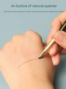 眼线刷，1支装升级款镰刀形眼线刷，斜角眼线刷，眉毛遮瑕刷，眉刷，眼影刷，螺旋刷 - 軍綠色 - 查看 2