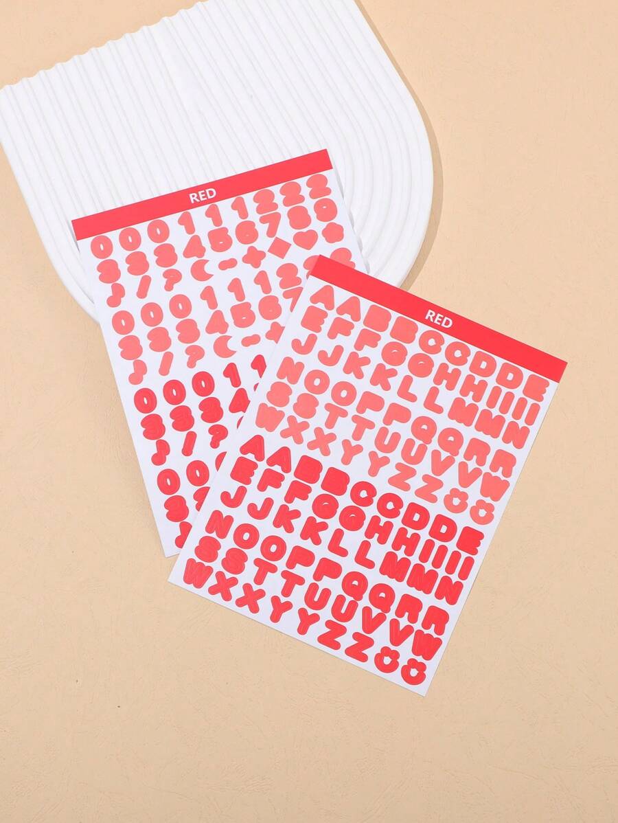 2pcs Letter Graphic Sticker - Multicolor - View 1