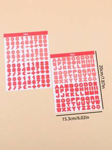 2pcs Letter Graphic Sticker - Multicolor - View 2