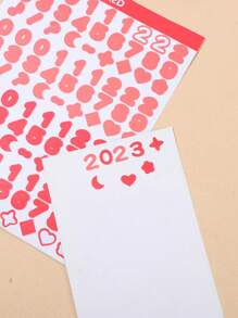 2pcs Letter Graphic Sticker - Multicolor - View 3