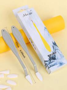 2pcs Stainless Steel Palette Spatula - Grey - View 2