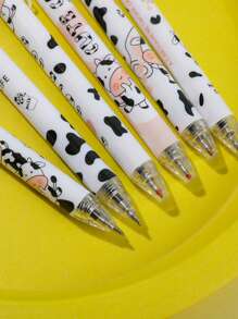 6入組奶牛圖案中性筆 - 彩色 - 查看 4