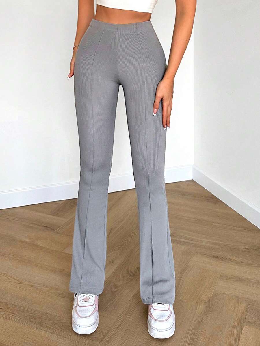RueChic High Waist Flare Leg Trousers