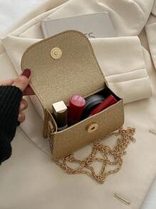 Mini Square Bag Flap Chain PU - Gold - View 6