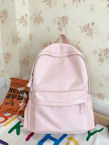 KVKY preppy Mochila para escuela ligero impermeable casual nailon Mochila para adolescentes - Rosa - Ver 1