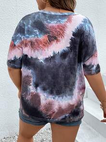 Calvaya Áo thun Plus size Cà vạt nhuộm Slogan Giải trí - Nhiều màu - Xem 2