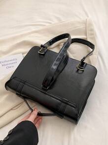 PU Flap Ba lô Khóa trang trí Khóa đẩy màu đen - màu đen - Xem 6