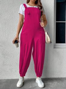 Flirla Mono overol con doble bolsillo sin camiseta - Rosa Fucsia - Ver 4