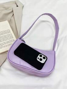 Màu thuần Túi đeo vai , Của phụ nữ Hợp thời Dây kéo Cái túi , Đơn giản Da giả Cái túi - Xem 8