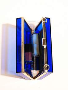 Women Acrylic Clear Clutch Bag Transparent Crossbody Purse Evening Bag - Blue - View 4